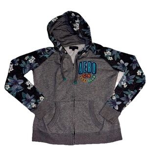 Aeropostale Y2K Floral Full Zip Hoodie , Woman’s SZ.L Floral Full Zip Trendy